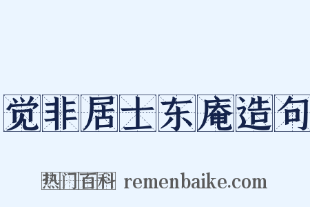 觉非居士东庵造句是什么意思的图片